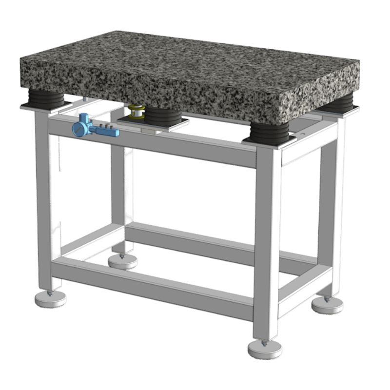 Anti Vibration Table On Air Spring With Auto Levelling With Stainless Steel Table Frame, Series DITAL-SFG
