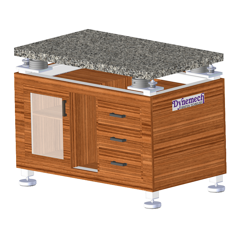 Anti Vibration Table On Air Spring With Auto Levelling With Wooden Pu Coated Outer Frame, Series DITAL-W