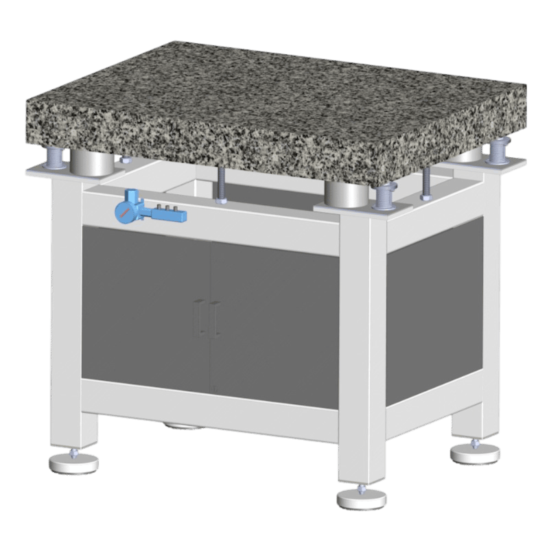 Anti Vibration Table On Auto Levelling Pneumatic Mounts With Steel Cabinets, Supports & Ss Top, Series DIT-AM-CDSS