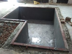 getting-the-foundation-tub-ready for vibration isolation